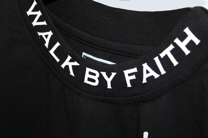 Black/Walk By Faith Premium T-Shirt