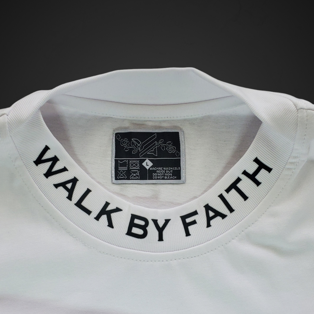 White/Walk By Faith Premium T-Shirt