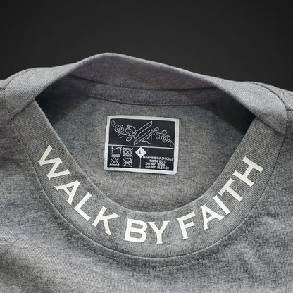 Grey/Walk By Faith Premium T-Shirt