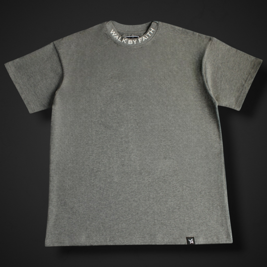 Grey/Walk By Faith Premium T-Shirt